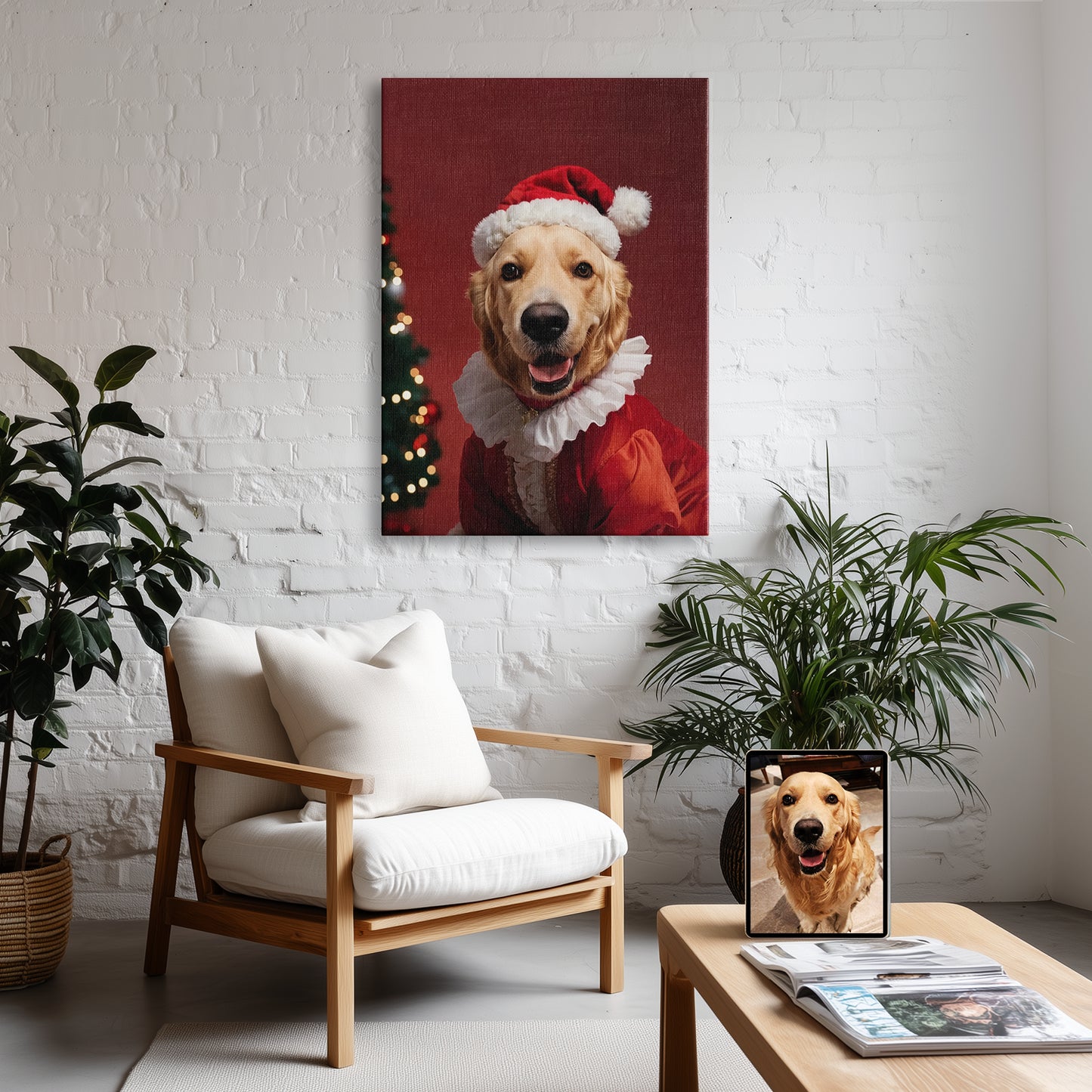Retrato navideño para mascota