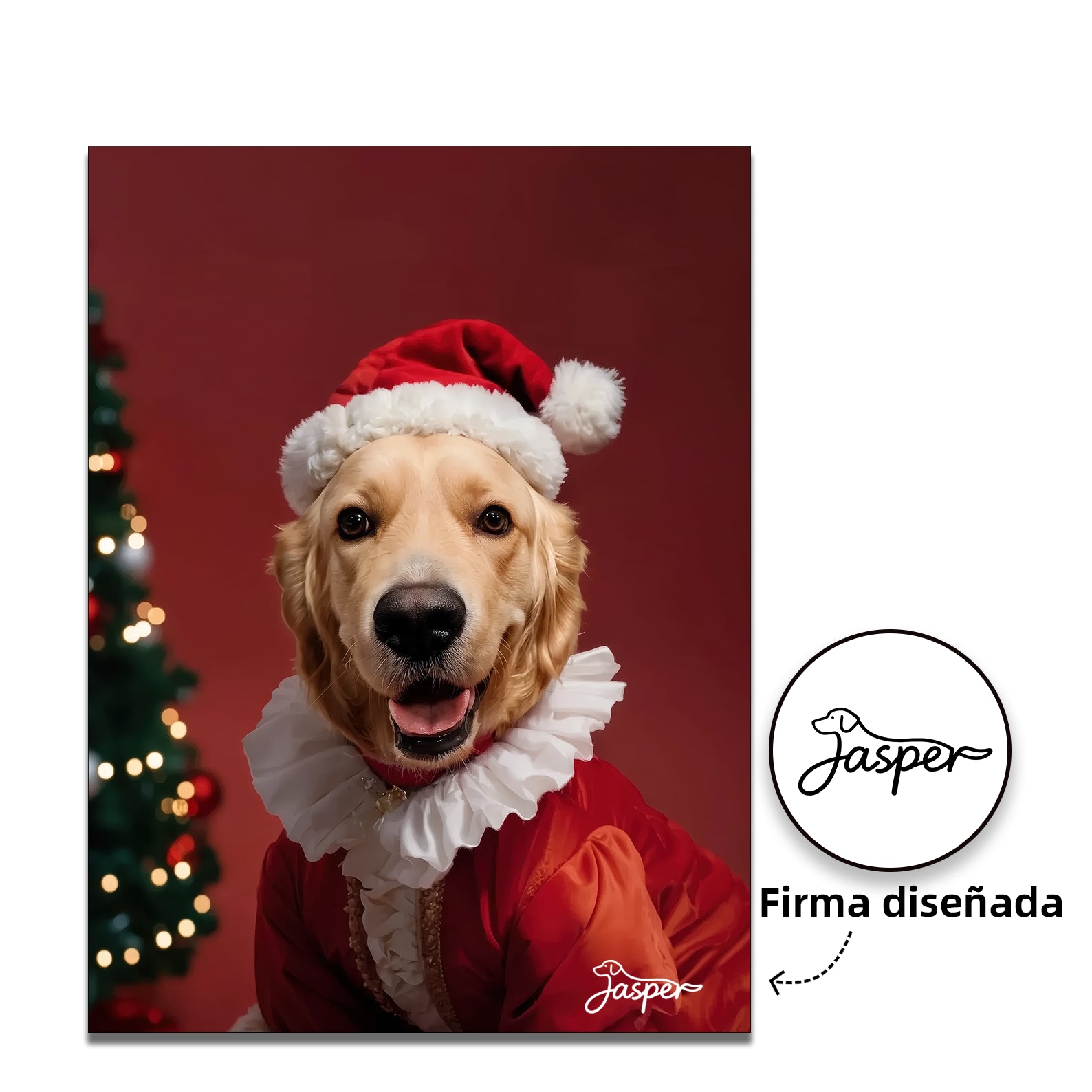 Retrato navideño para mascota