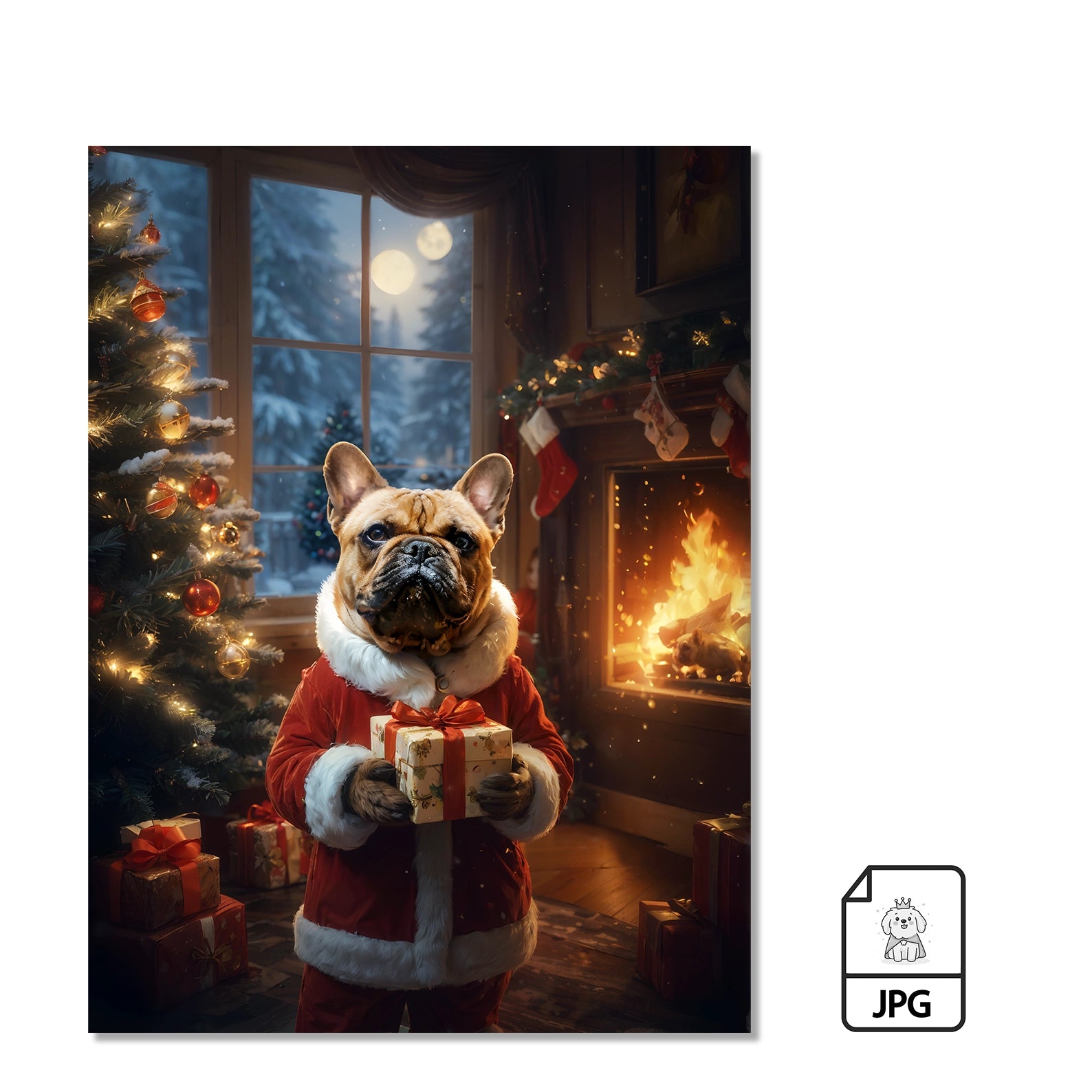 Festive Fire on Canvas