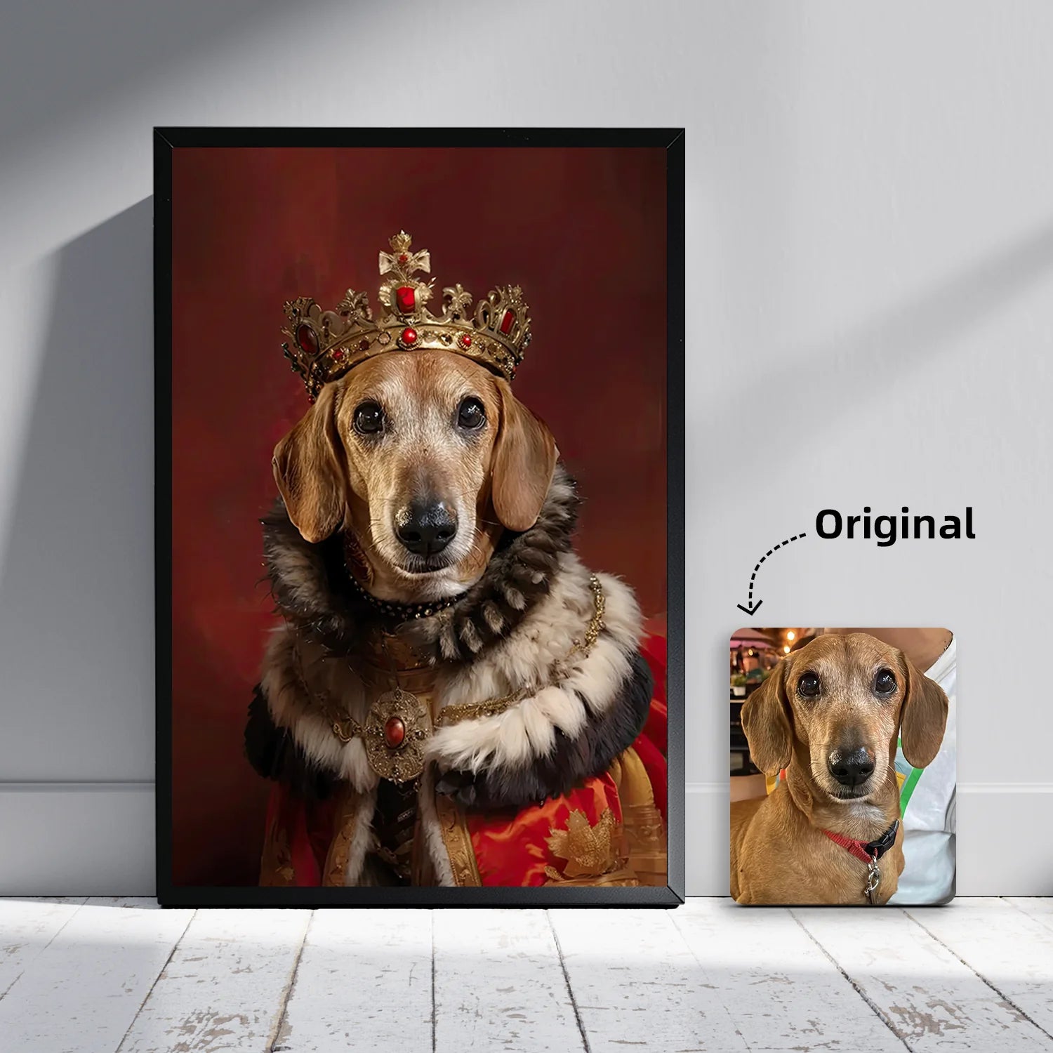 Retrato de perro personalizado – La elegancia de un rey