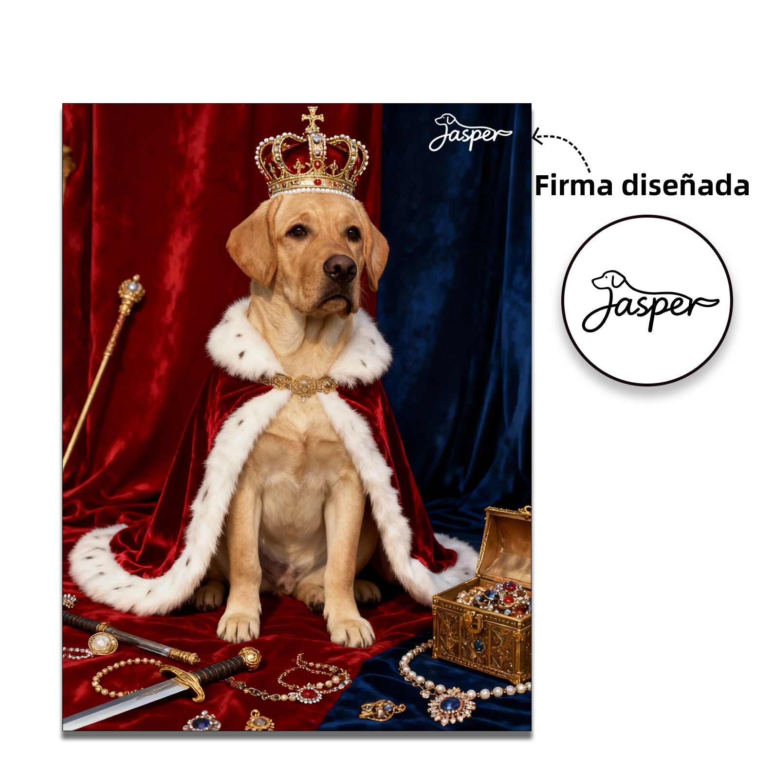 Retrato rey de cuatro patas