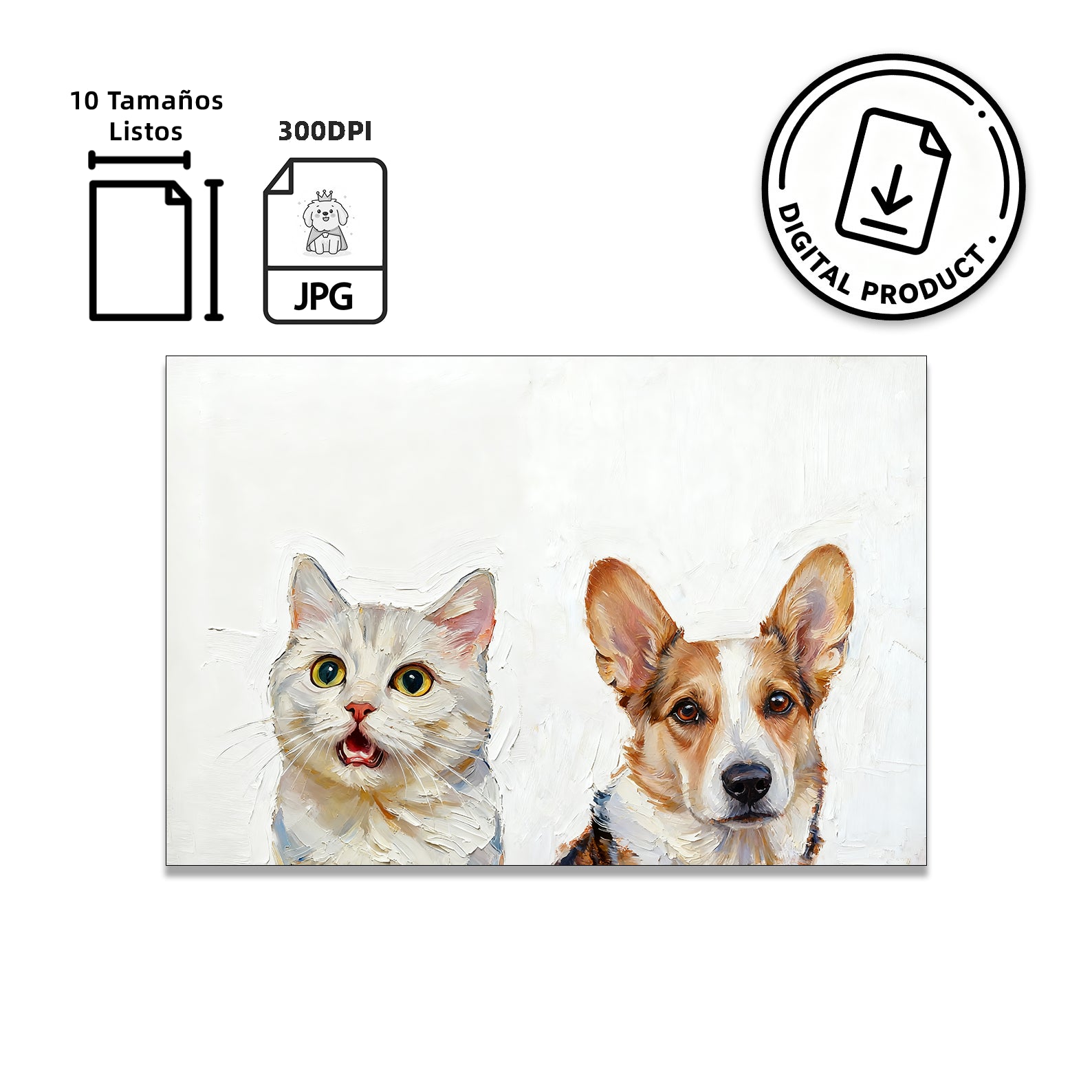 Pintura al óleo - Dos Mascotas