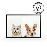 Retrato estilo óleo - Dos Mascotas