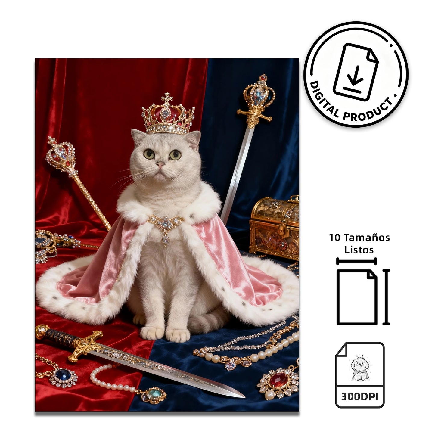 Retrato reina de cuatro patas