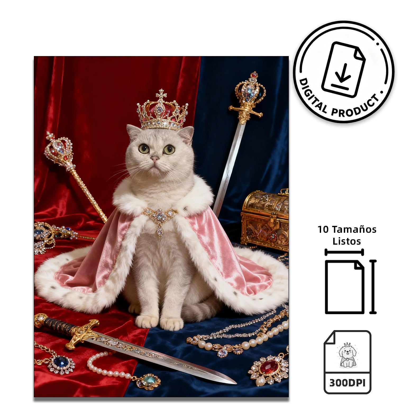 Retrato reina de cuatro patas