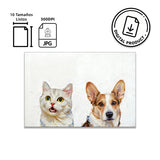 Retrato estilo óleo - Dos Mascotas