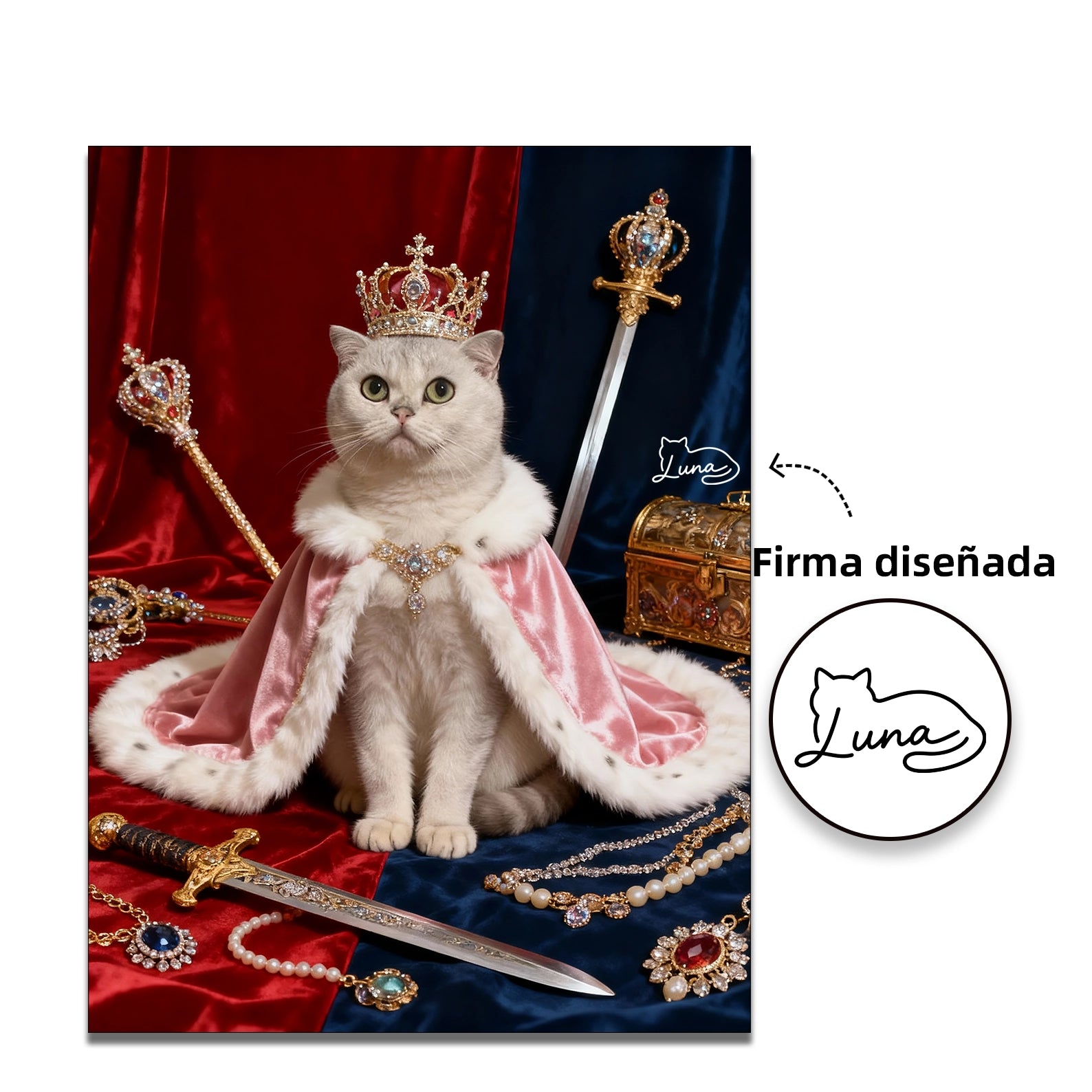 Retrato reina de cuatro patas