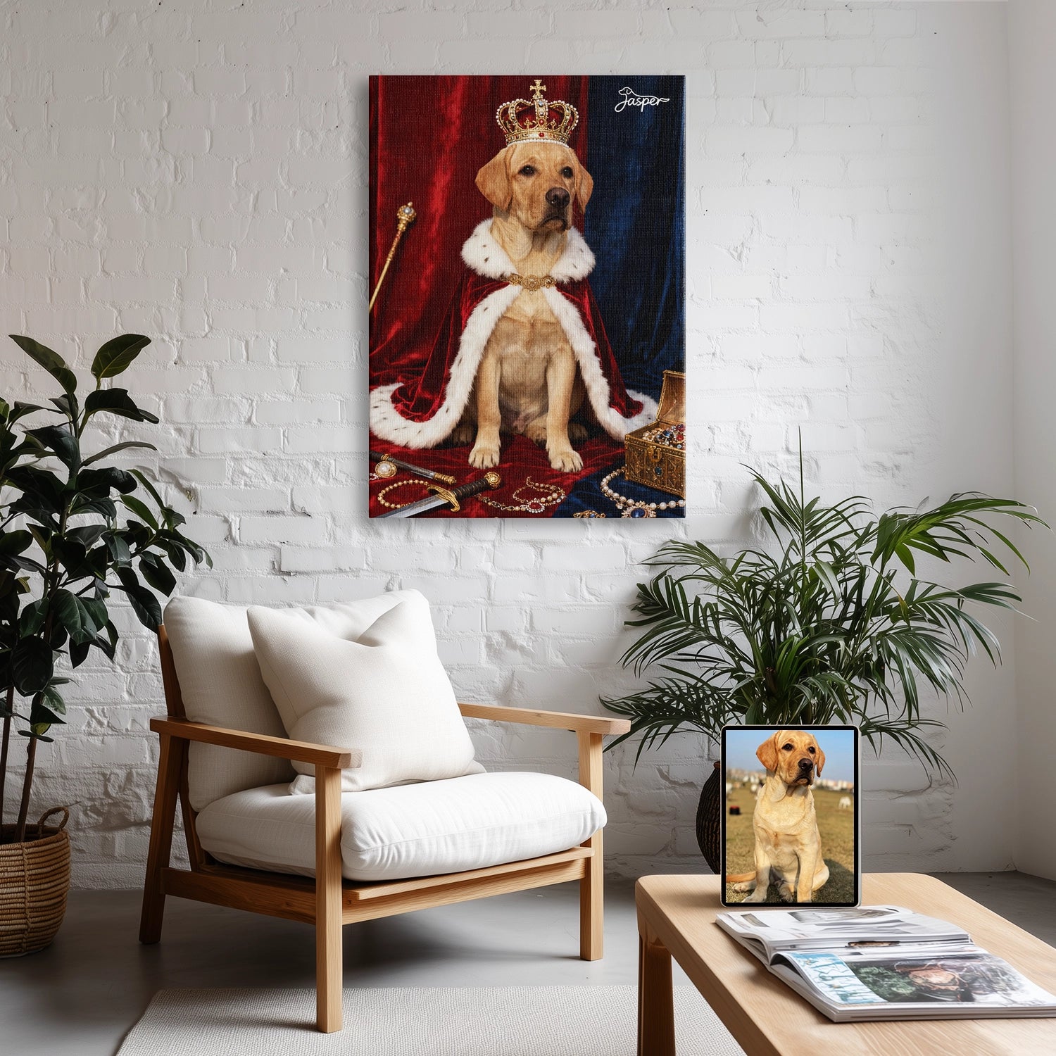 Retrato rey de cuatro patas