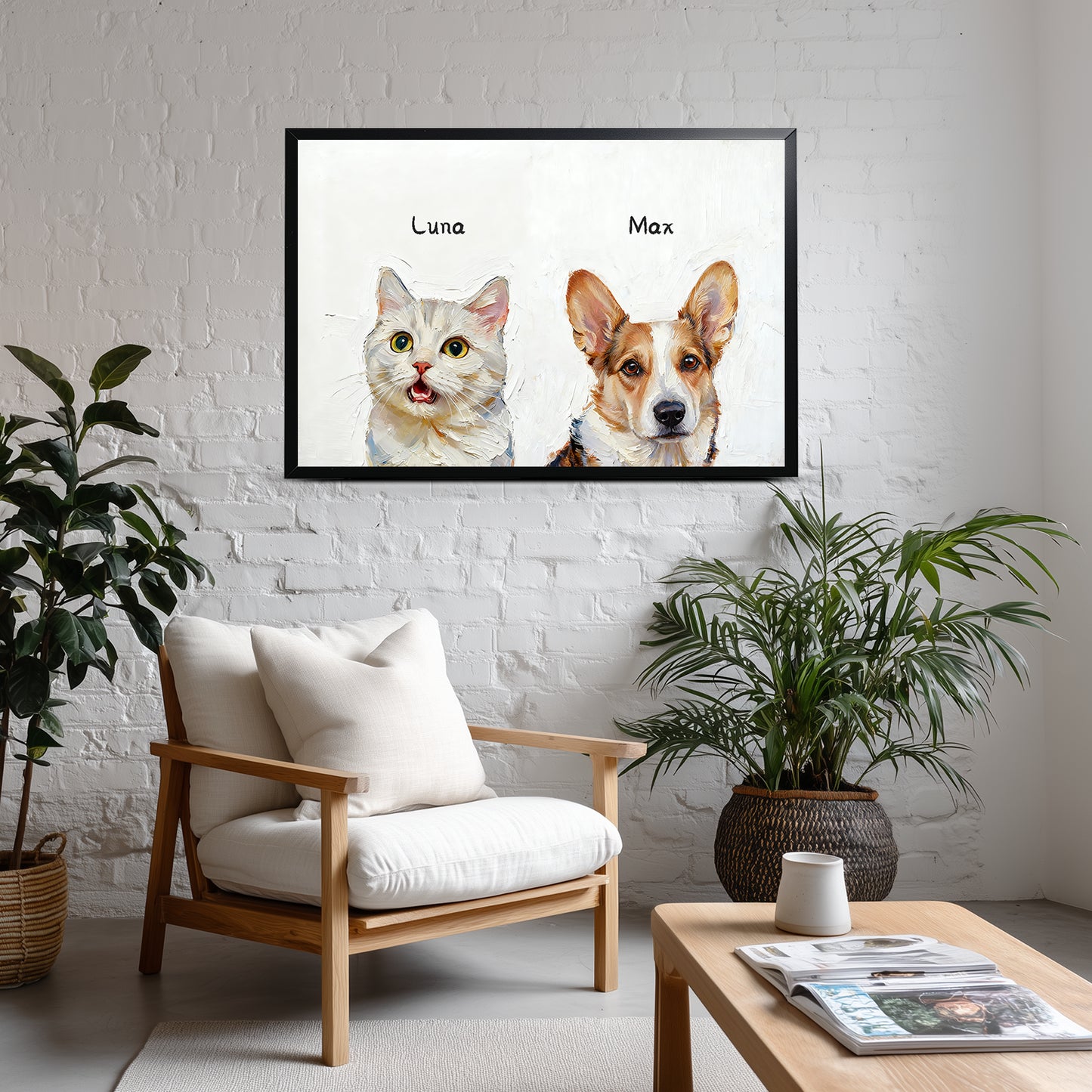 Pintura al óleo - Dos Mascotas