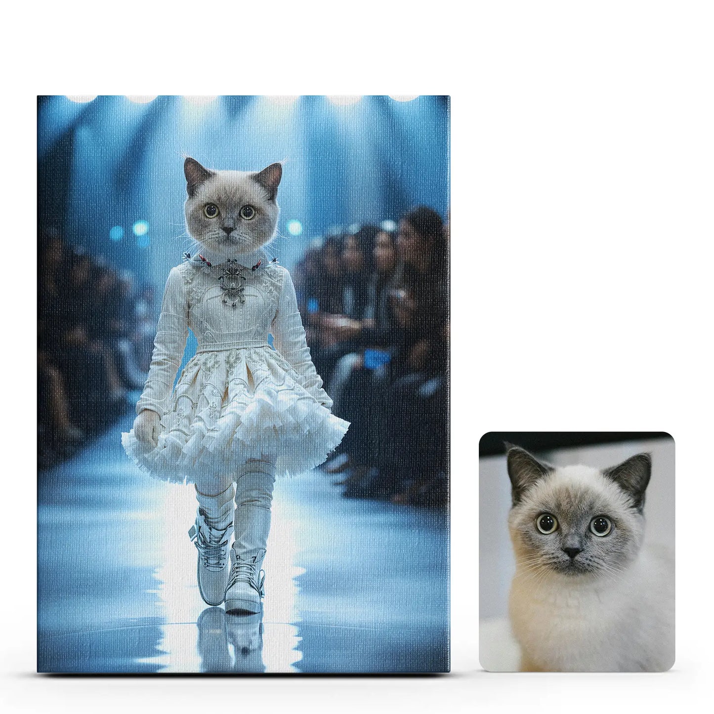 Vestido Blanco en Lienzo