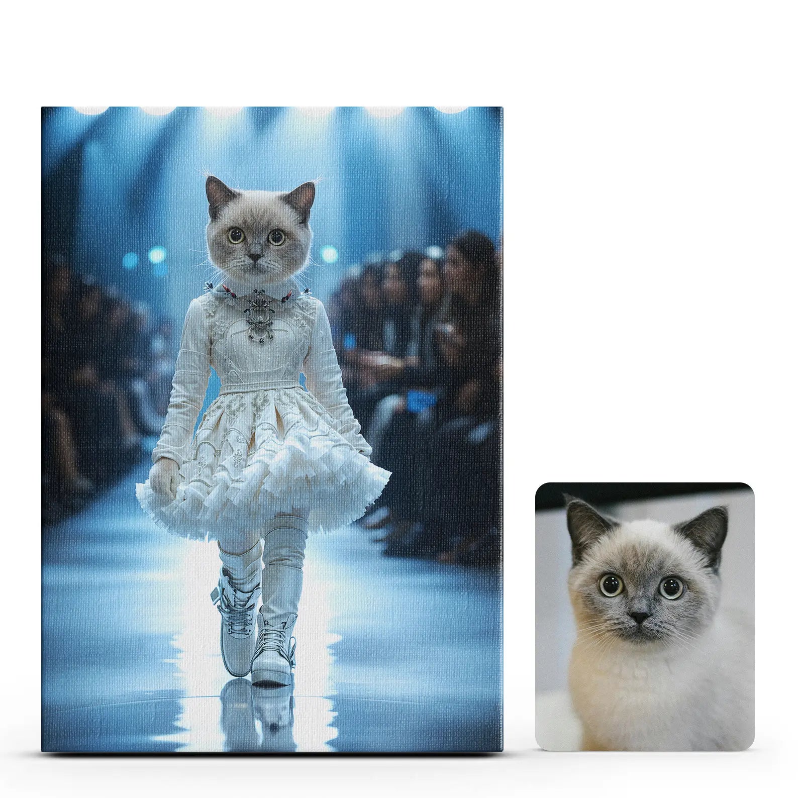 Vestido Blanco en Lienzo