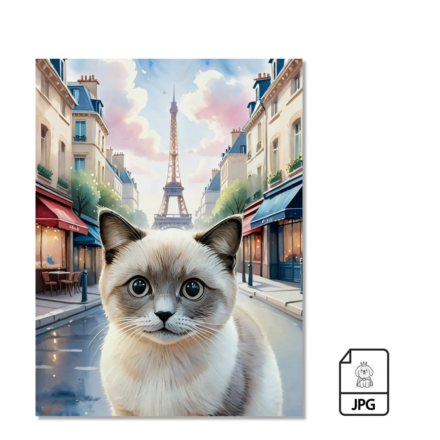 París Acuarela en Lienzo